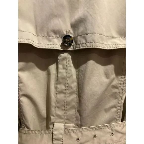 Banana Republic Women's S Beige Trench Coat‎ Double-Breasted Leather Belted